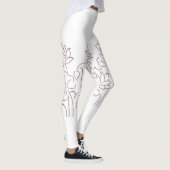 Roter Blumenentwurf Leggings (Rechts)