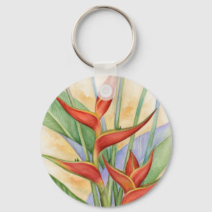 Roter Blumenkohl - Heliconia Tropische Blume Maler Schlüsselanhänger