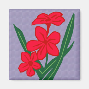 roter Blumenmagnet Magnet