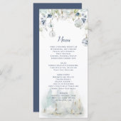 Roter Blumenstrauß mit blühendem Schnee Menükarte (Vorne/Hinten)