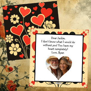 Roter Blumenstrauß zum Valentinstag personalisiert Feiertagskarte