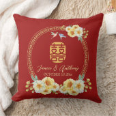 Roter Blumenvogel Kissen (Decke)