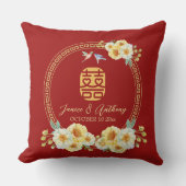 Roter Blumenvogel Kissen (Vorderseite)