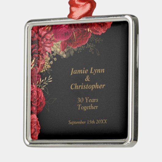 Roter Blumenzorn Ornament Aus Metall (Links)