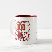 ROTER Blut-Halloween-Druck Zweifarbige Tasse (Vorderseite Links)