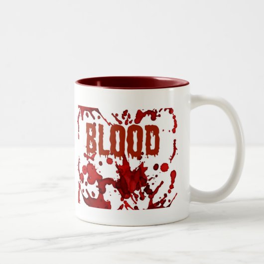 ROTER Blut-Halloween-Druck Zweifarbige Tasse (Rechts)