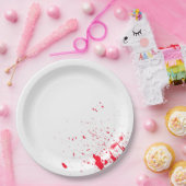 Roter Blut-Spritzer Pappteller (Party)