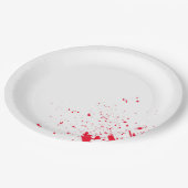 Roter Blut-Spritzer Pappteller (Schrägansicht)