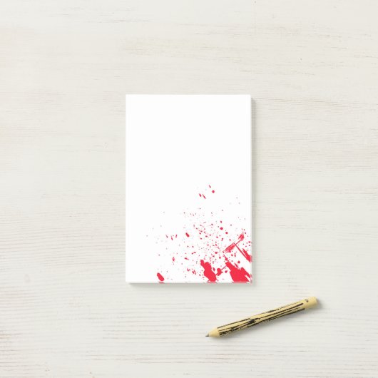 Roter Blut-Spritzer Post-it Klebezettel (Auf Schreibtisch)