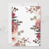 Roter Blütenblättrige Rose Bridal Dusche Einladung (Rückseite)