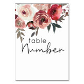Roter Blütenblättrige Rose Hochzeit Tischnummer (Rückseite)