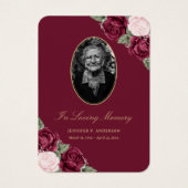 Roter Blütenrosa Beerdigungskarte (Vorderseite)