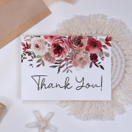 Roter Blütenschwarm Rose Elegant Dankeskarte