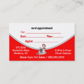 Roter Boden auf dem Pet-Erwachsen Terminkarte (Rückseite)