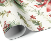 Roter Bogen auf Grüntönen Geschenkpapier (Rolleneckpunkt)