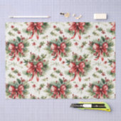 Roter Bogen auf Grüntönen Seidenpapier (Handwerk)