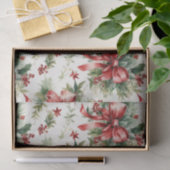 Roter Bogen auf Grüntönen Seidenpapier (Geschenk)