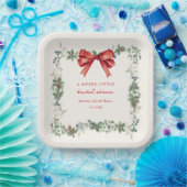 Roter Bogen Frohe kleine Weihnachten Brautparty Pappteller (Party)