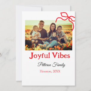 Roter Bogen fröhlich Vibes fügen Familienname Foto Einladung