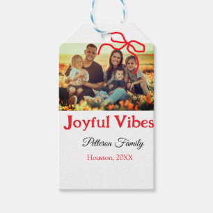 Roter Bogen fröhlich Vibes fügen Familienname Foto Geschenkanhänger