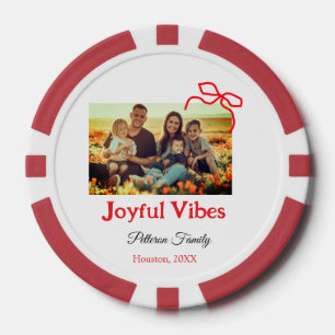 Roter Bogen fröhlich Vibes fügen Familienname Foto Pokerchips