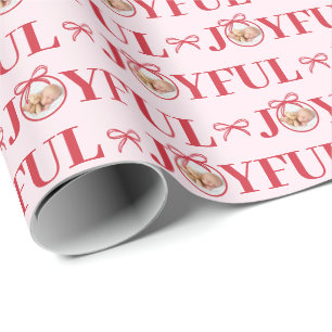 Roter Bogen Fröhliche Eins Baby Weihnachten Rosa Geschenkpapier