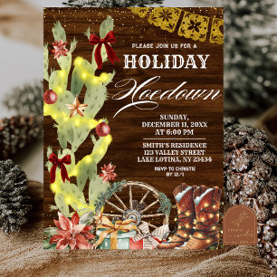 Roter Bogen Kaktus Wild West Holiday Hoedown Einladung