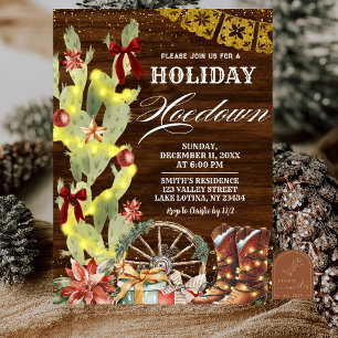 Roter Bogen Kaktus Wild West Holiday Hoedown Einladung