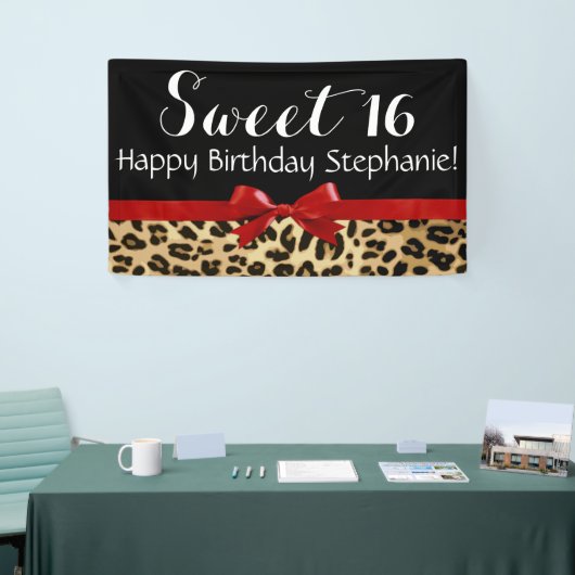 Roter Bogen-Leopard-Druck-Bonbon 16 Banner (Messeveranstaltung)