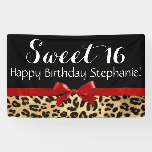 Roter Bogen-Leopard-Druck-Bonbon 16 Banner (Horizontal)