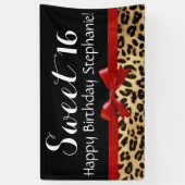 Roter Bogen-Leopard-Druck-Bonbon 16 Banner (Vertikal)