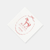 Roter Bogen Pferd Chinesisches Neujahr Serviette (Ecke)