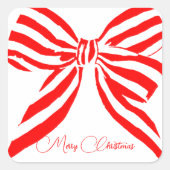 Roter Bogen Quadratischer Aufkleber (Vorderseite)