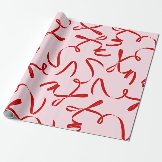 Roter Bogen Rosa Retro Geschenkpapier (Ungerollt)