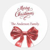 Roter Bogen Runder Aufkleber (Vorderseite)