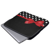 Roter Bogen-Schwarzweiss-Tupfen Laptopschutzhülle (Vorne Knopf)