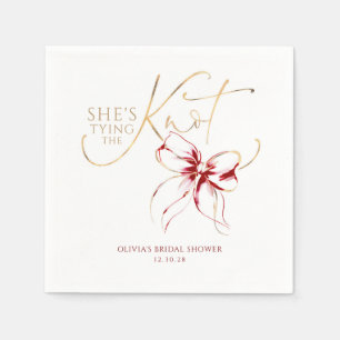 Roter Bogen Sie knüpft den Knoten Brautparty Serviette