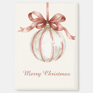Roter Bogen Streifen Elfenbein Weißer Weihnachts S Magnet