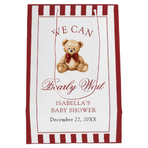 Roter Bogen Teddybär Wir können es kaum erwarten B Mittlere Geschenktüte
