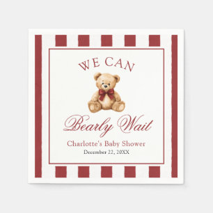 Roter Bogen Teddybär Wir können es kaum erwarten B Serviette