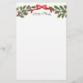 Roter Bogen und Weihnachtsgrußkarten-Set Briefpapier (Vorderseite)