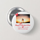 Roter Bogen Valentin Tag hinzufügen Fotoname Herz- Button (Vorne & Hinten)