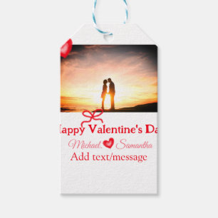 Roter Bogen Valentin Tag hinzufügen Fotoname Herz- Geschenkanhänger