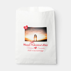 Roter Bogen Valentin Tag hinzufügen Fotoname Herz- Geschenktütchen