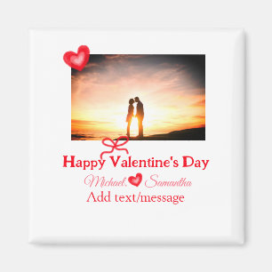 Roter Bogen Valentin Tag hinzufügen Fotoname Herz- Magnet