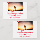 Roter Bogen Valentin Tag hinzufügen Fotoname Herz- Mitteilungskarte (Vorne/Hinten)