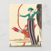 Roter Bogen Vergnügen von George Barbier Postkarte (Vorderseite)