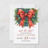 Roter Bogen Wasserfarbe Weihnachtsbrunch Save The Date (Vorderseite)