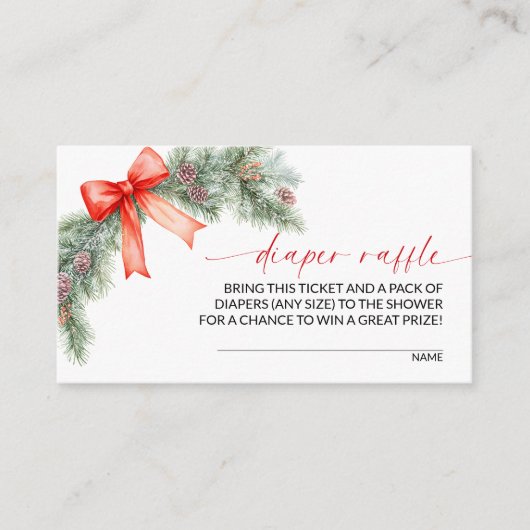 Roter Bogen Weihnachten Windel-Raffle Begleitkarte (Vorderseite)
