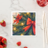 Roter Bogen Weihnachtsbaum Wasserfarbe Urlaub Serviette (Beispiel)